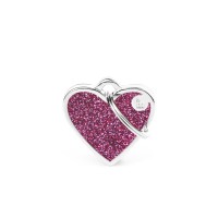 Penning Small Heart Pink Glitter